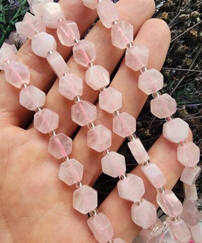 8 MM Petek Pembe Kuvars Doğal Taş