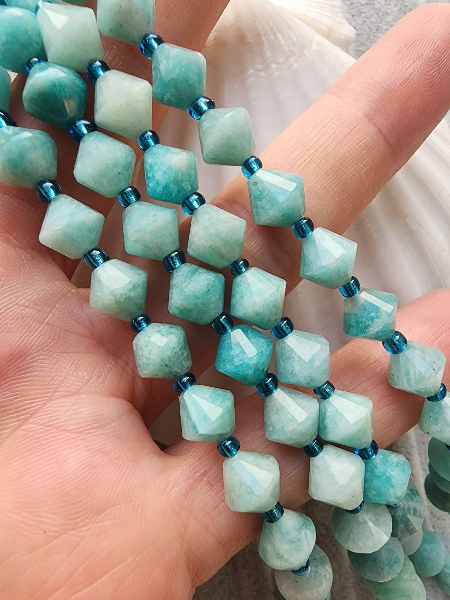 8 Mm Piramit Amazonit Dogal Tas Dizi 3