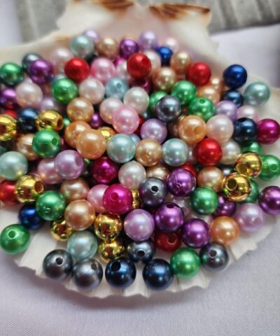 8 MM Renkli Lüx Plastik İnci - 520