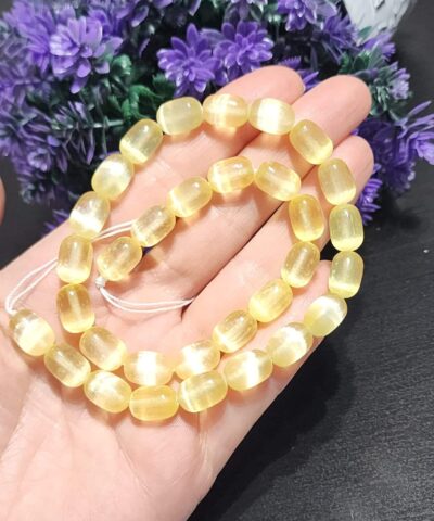 8x12 Mm Sari Silindir Selenit Tasi