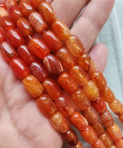 8x12 Mm Silindir Turuncu Akik Tasi