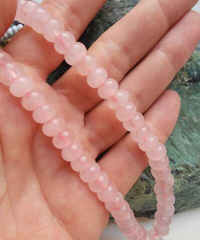 8x5 MM Rondela Pembe Kuvars Taşı