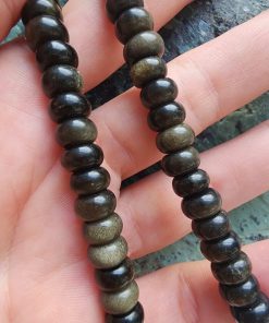 8x5 MM Rondela Silver Obsidyen Taşı