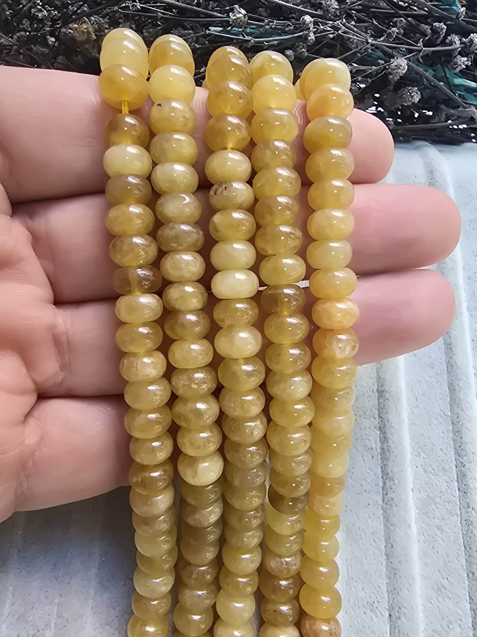 8x5 MM Rondela Sitrin Ceyt Kuvars Taşı