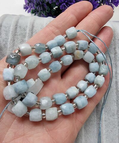 8x8 Mm Kup Akuamarin Dogal Tas