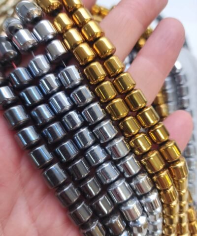 8x8 MM Silindir Hematit Doğal Taş Boncuk