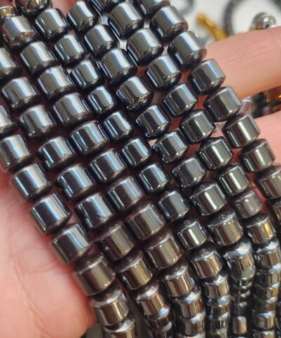 8x8 Mm Silindir Hematit Dogal Tas Boncuk Fume
