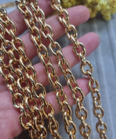 9x12 Mm Halka Altin Kaplama Taki Zinciri