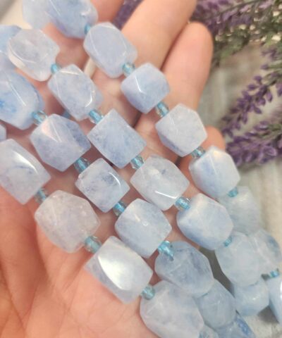 9x14 Mm Fasetli Dikdortgen Mavi Kuvars Tasi 2