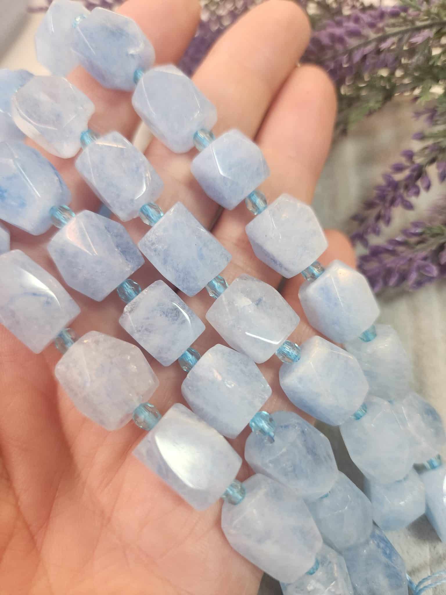 9x14 Mm Fasetli Dikdortgen Mavi Kuvars Tasi 2