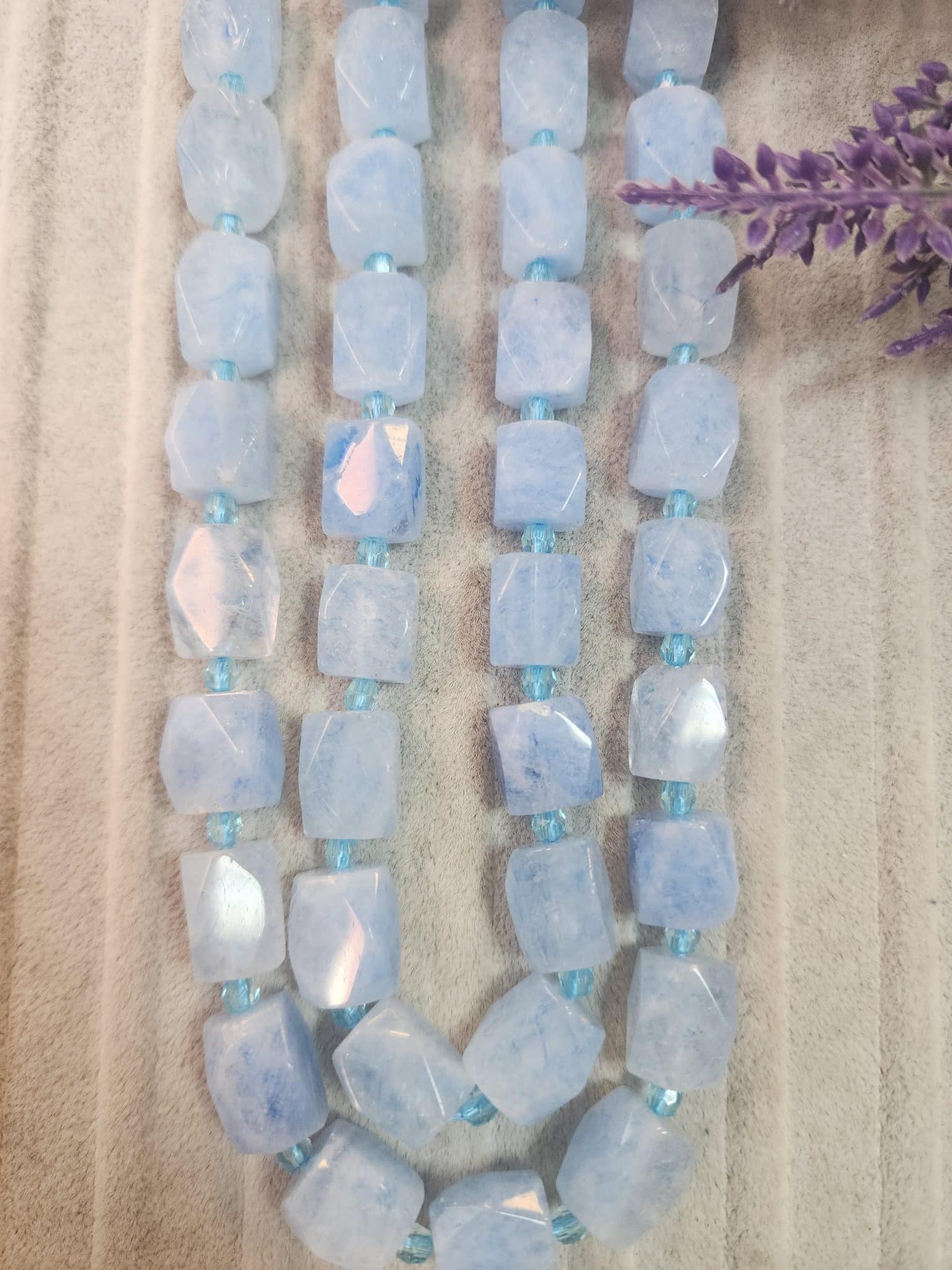 9x14 Mm Fasetli Dikdortgen Mavi Kuvars Tasi 3