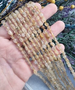 Sarı Rutil Doğal Taş Dizi Amorf Şekilli