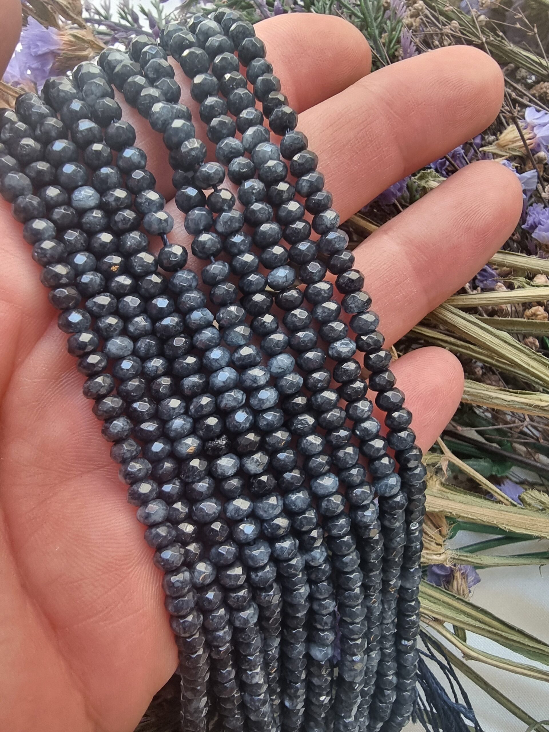 4 MM Akuamarin Kuvars Rondela Doğal Taş