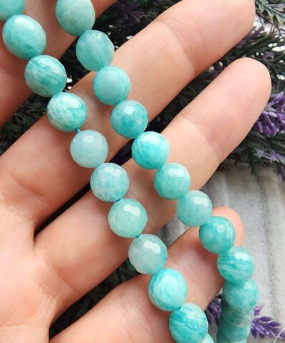 6 MM 5A Faset Amazonit Doğal Taş Dizi
