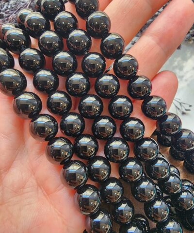 Aaa Oniks Parlak Siyah Dogal Tas Dizi 10 Mm