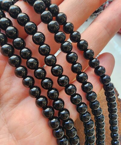 Aaa Oniks Parlak Siyah Dogal Tas Dizi 6 Mm