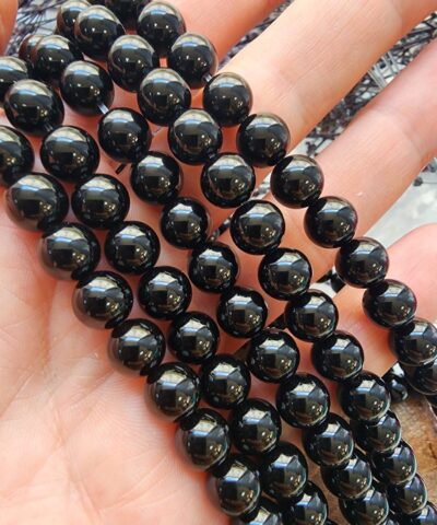 Aaa Oniks Parlak Siyah Dogal Tas Dizi 8 Mm