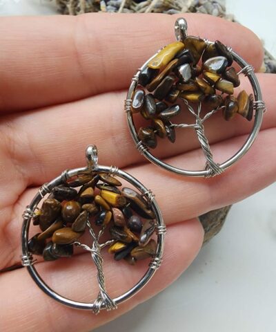 Agac Kaplan Gozu Tasi Kolye Ucu 3