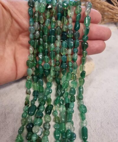 Akik Yesil Dogal Tas Dizi Amorf Sekilli 2