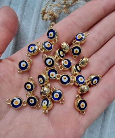 Altın Nazar Gözlü Çift Kulüp Bileklik Malzemesi