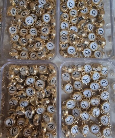 Altın Renk Bombeli Çift Kulplu Harf Bileklik Malzemesi