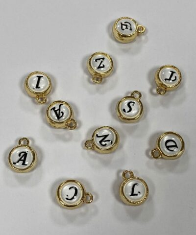 Altin Renk Bombeli Tek Kulplu Harf Kolye Malzemesi 3