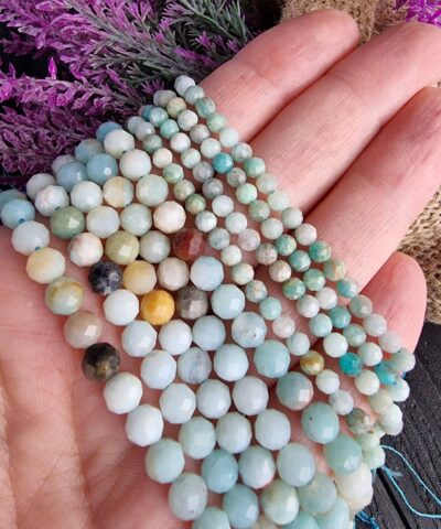 Amazonit Faset Kesim Dogal Tas