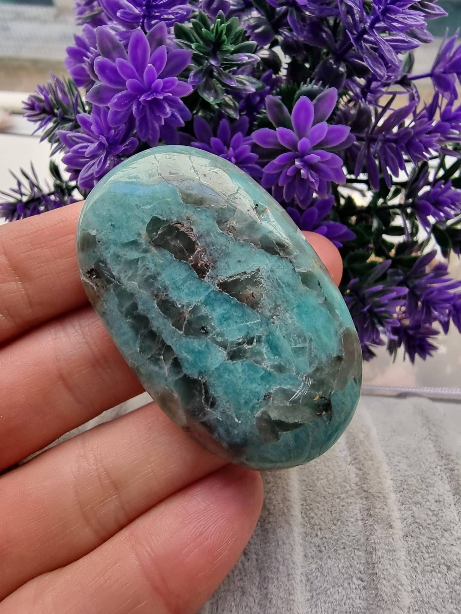 Amazonit Oval Kayac Dogal Tas 4