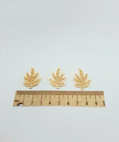 Ananas Yaprak Gold Kolye Ucu 1
