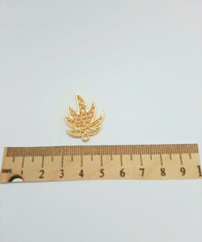 Ananas Yaprak Gold Kolye Ucu 2