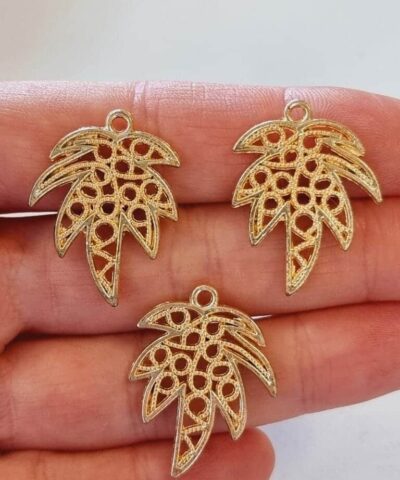 Ananas Yaprak Gold Kolye Ucu
