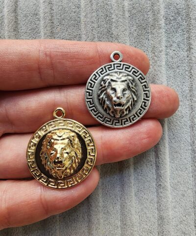 Aslan Kabartmali Madalyon Kolye Ucu 2