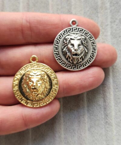 Aslan Kabartmali Madalyon Kolye Ucu 3