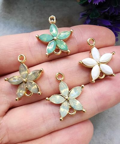 Aster Cicegi Buzlu Kristal Kolye Ve Bileklik Malzemesi