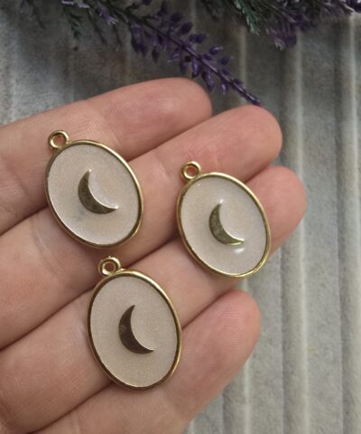 Ay Mineli Oval Kolye Ucu - 502