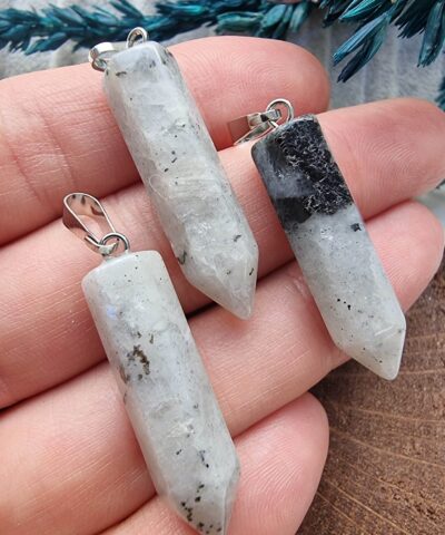 Ay Tasi Civi Dogal Tas Kolye Ucu