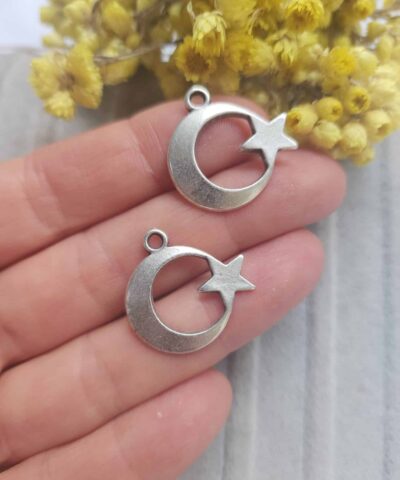 Ay Yildiz Madalyon Dokum Kolye Ucu