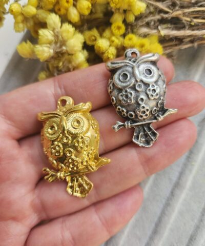 Baykus Zamak Dokum Kolye Ucu