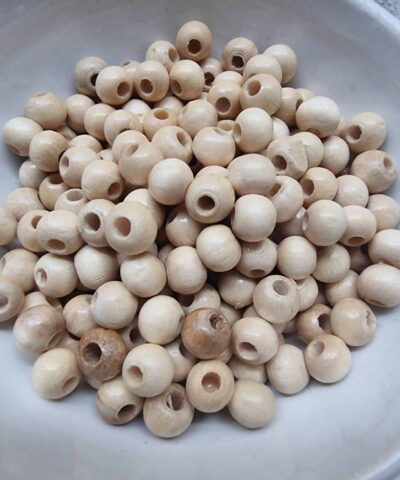 Bej Ahsap Tahta Boncuk Cesitleri 6 Mm