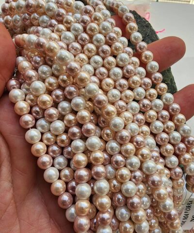 Beyaz Lila Mix Mayorka Yapay İnci Çeşitleri - 6 MM