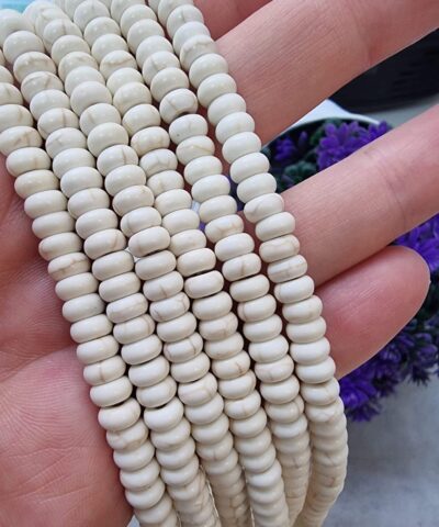 Beyaz Turkuaz Rondela Dogal Tas 6 Mm 4