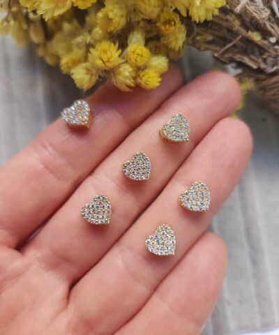 Beyaz Zirkon Taşlı Kalp