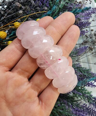 Bileklik Pembe Kuvars Doğal Taş