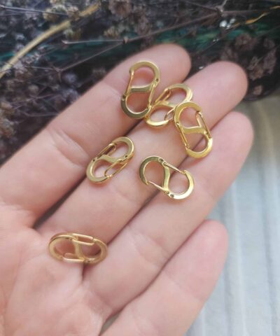 16 MM Çelik Yılan Şekilli Çift Açılır Bağlantı Klipsi - Gold