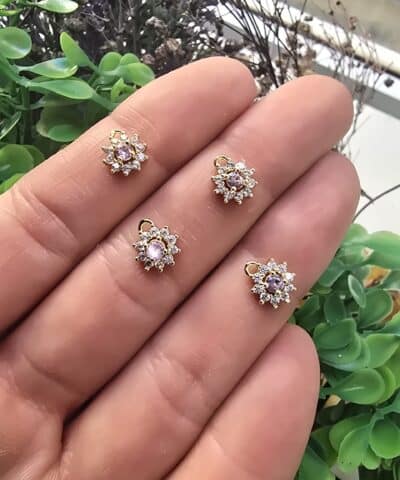 Çiçek Çarm Zirkon Çelik Kolye Ucu