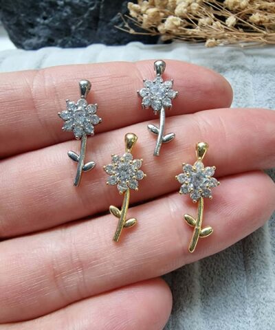 Cicek Zirkon Tasli Kolye Ucu