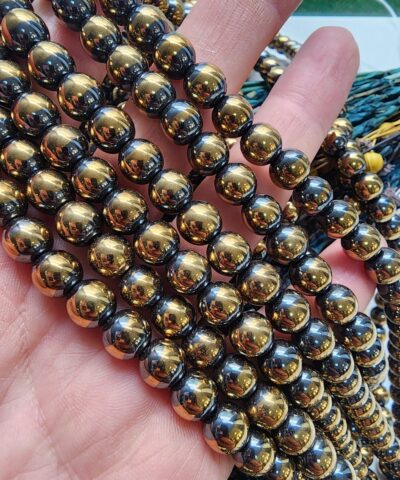 Çift Renk Premium Küre Hematit Taşı - 8 MM