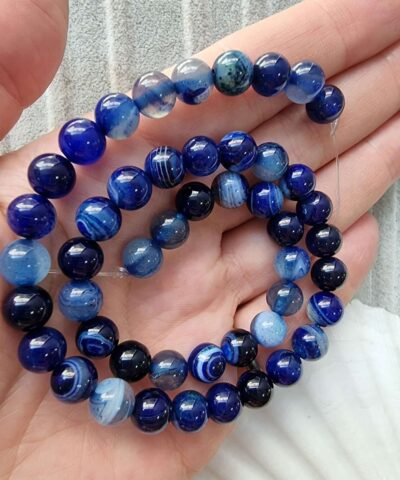 Damarli Lacivert Akik Dogal Tas 2