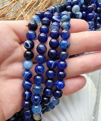 Damarli Lacivert Akik Dogal Tas 3