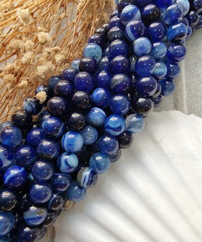 Damarli Lacivert Akik Dogal Tas 4